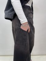 شلوار جین زنانه فول بگ تینت دار