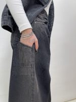 شلوار جین زنانه فول بگ زغالی