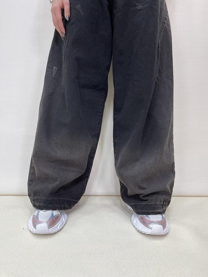 شلوار جین زنانه فول بگ زغالی