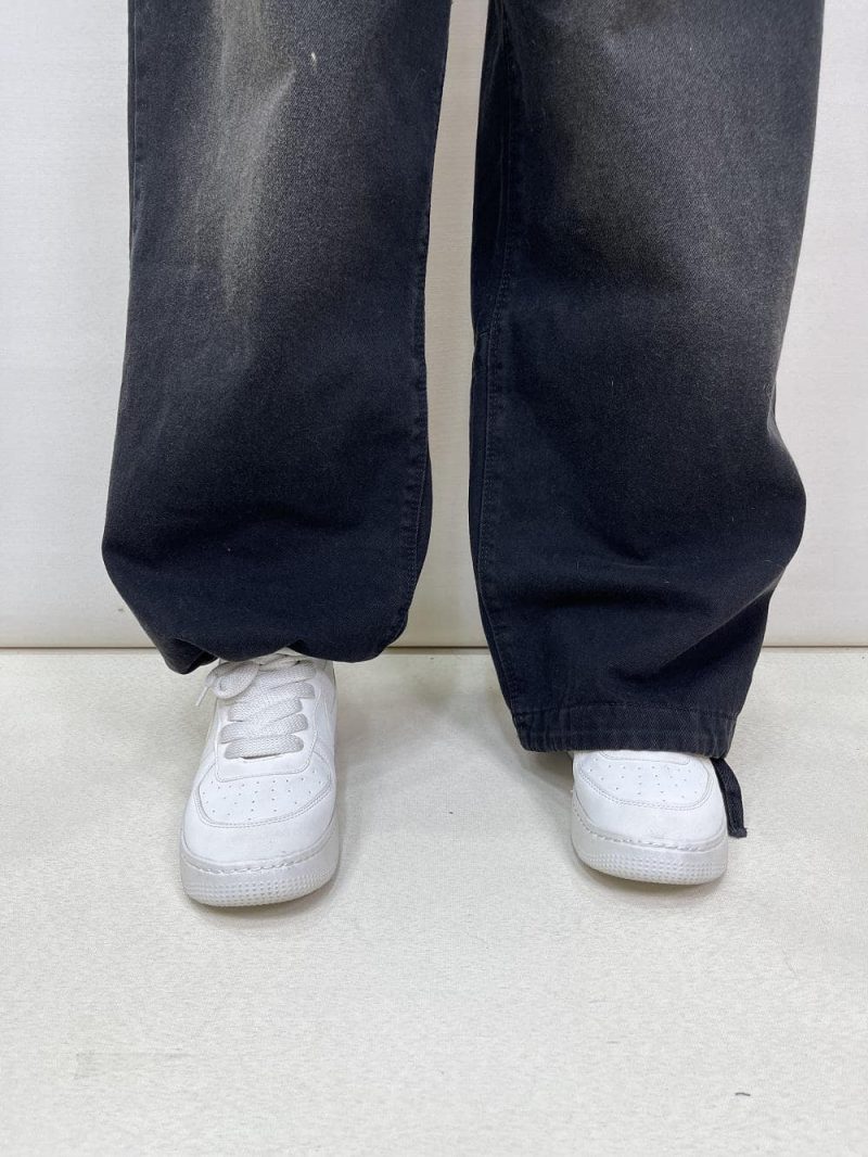 شلوار جین زنانه فول بگ دمپا گت خور زغالی