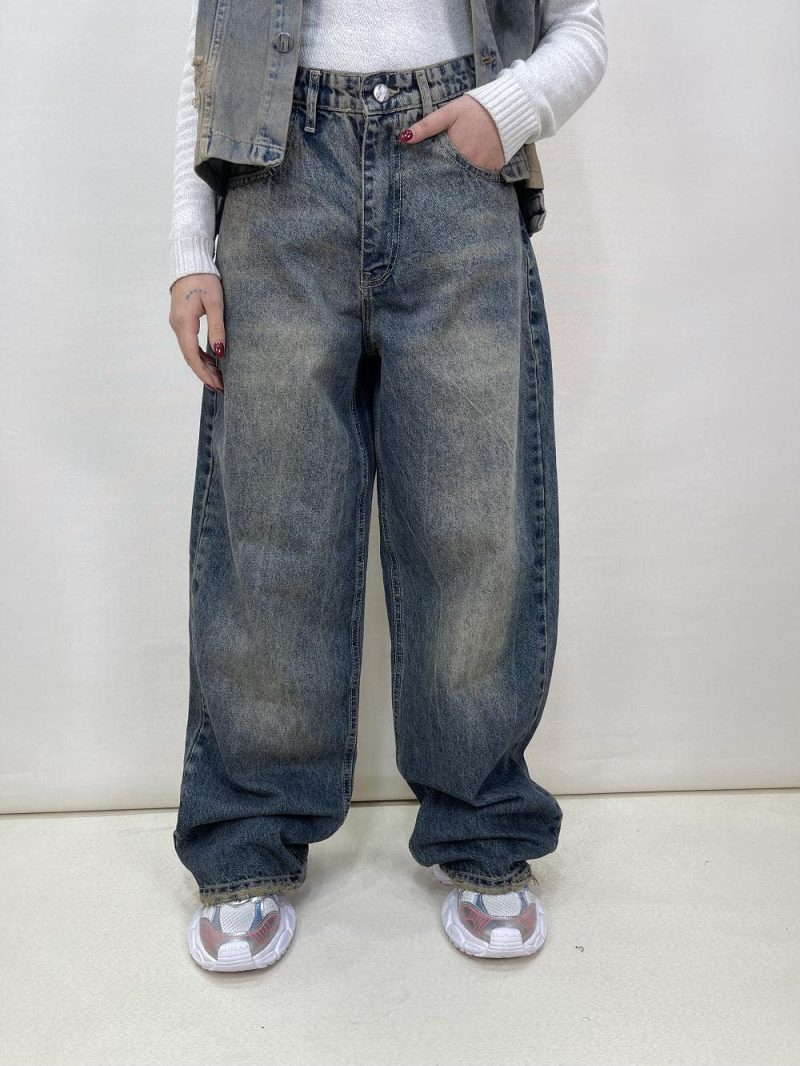 شلوار جین زنانه فول بگ تینت آبی