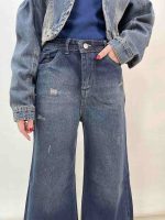 شلوار جین زنانه فول بگ سرمه ای