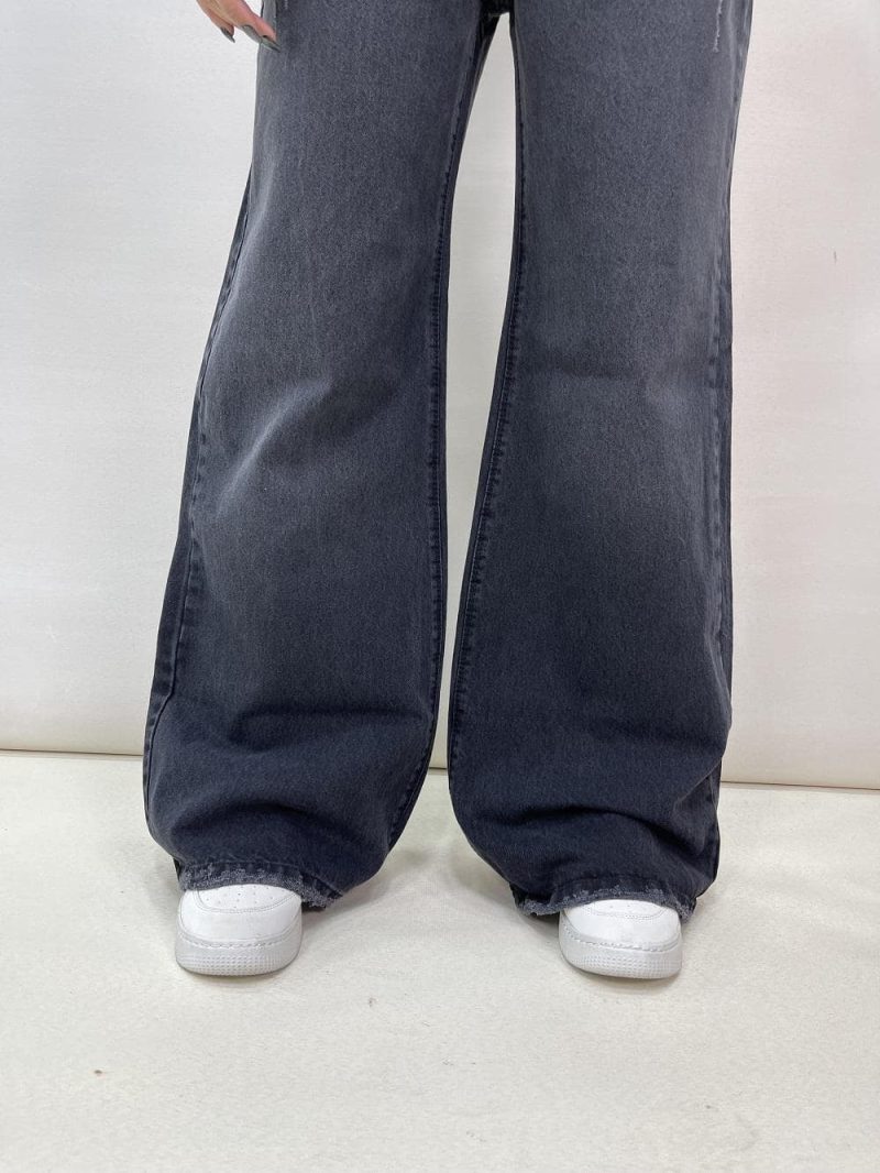 شلوار جین زنانه فول بگ زغالی