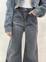 شلوار جین زنانه فول بگ زغالی
