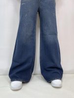 شلوار جین زنانه فول بگ سرمه ای