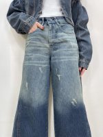 شلوار جین زنانه فول بگ آبی