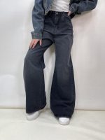 شلوار جین زنانه فول بگ زغالی