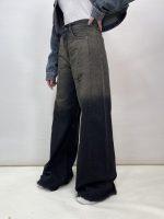 شلوار جین زنانه فول بگ شافل زغالی