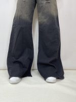 شلوار جین زنانه فول بگ شافل زغالی