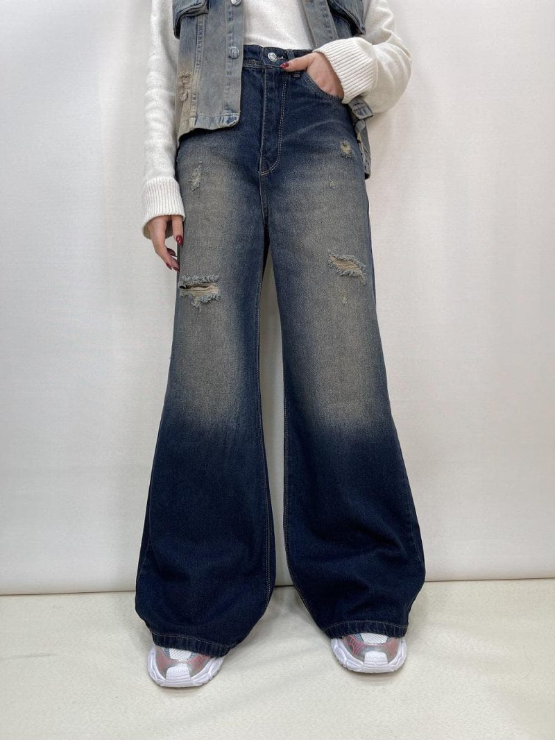 شلوار جین زنانه فول بگ شافل