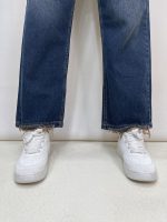 شلوار جین زنانه لگ استایل آبی