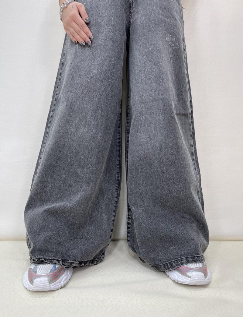 شلوار جین زنانه سوپر بگ طوسی