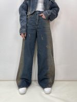 شلوار جین زنانه بگ آبی تینت