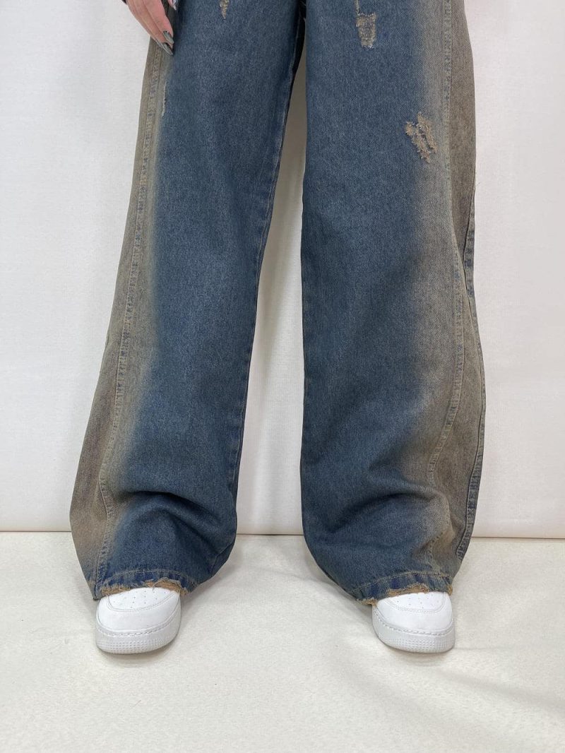 شلوار جین زنانه بگ آبی تینت