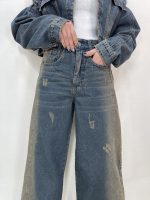 شلوار جین زنانه بگ آبی تینت
