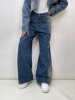 شلوار جین بگ زنانه آبی تینت دار