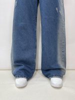 شلوار جین بگ زنانه آبی تینت دار