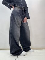 شلوار جین زنانه بالونی مکس زغالی