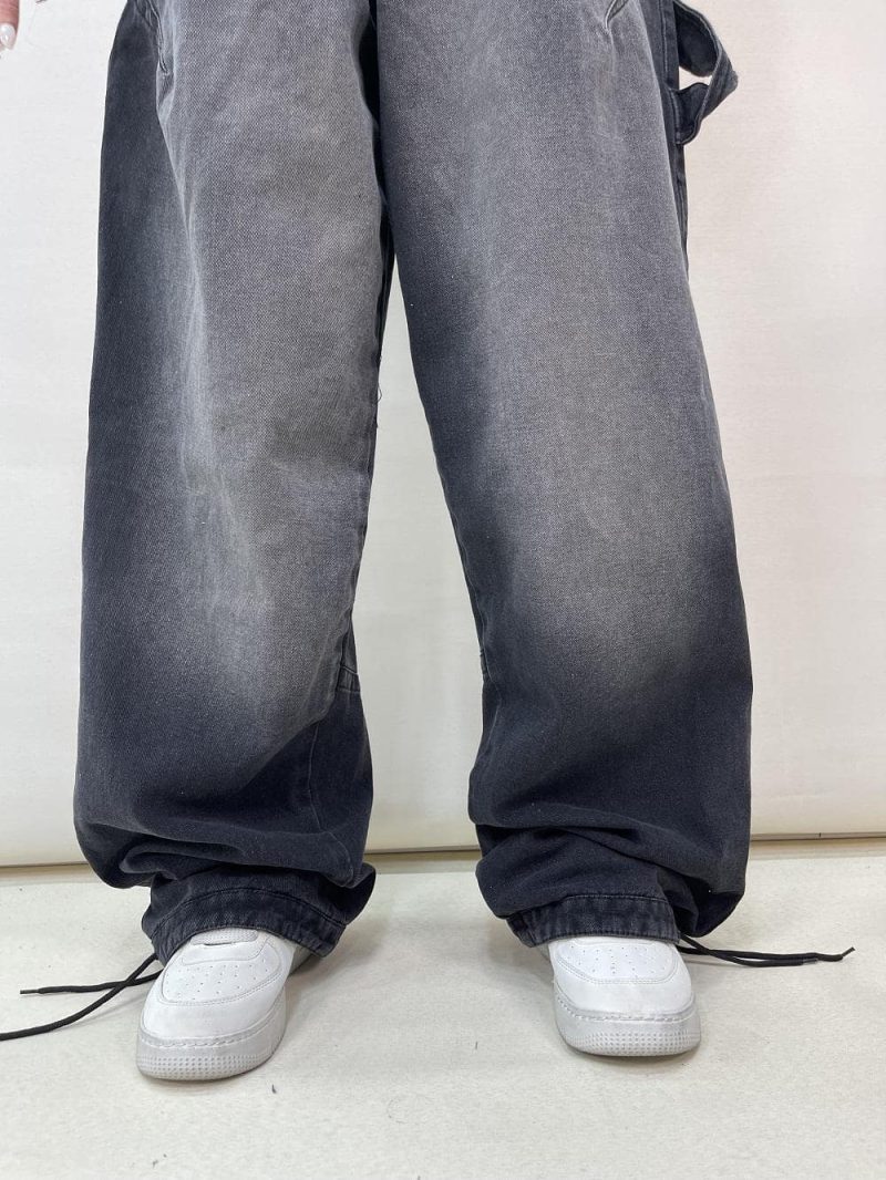 شلوار جین زنانه بالونی مکس زغالی