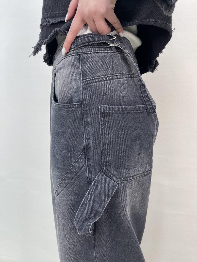 شلوار جین زنانه بالونی مکس زغالی