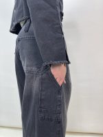 شلوار جین زنانه بالونی مکس زغالی