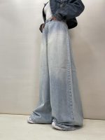 شلوار جین زنانه سوپر بگ آبی یخی