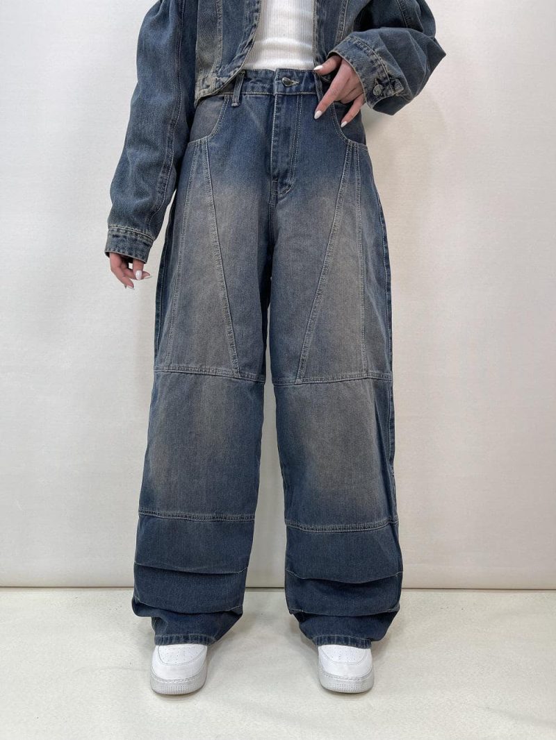 شلوار جین زنانه بالونی آبی تینت دار