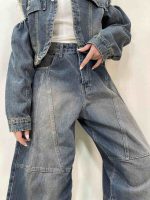 شلوار جین زنانه بالونی آبی تینت دار