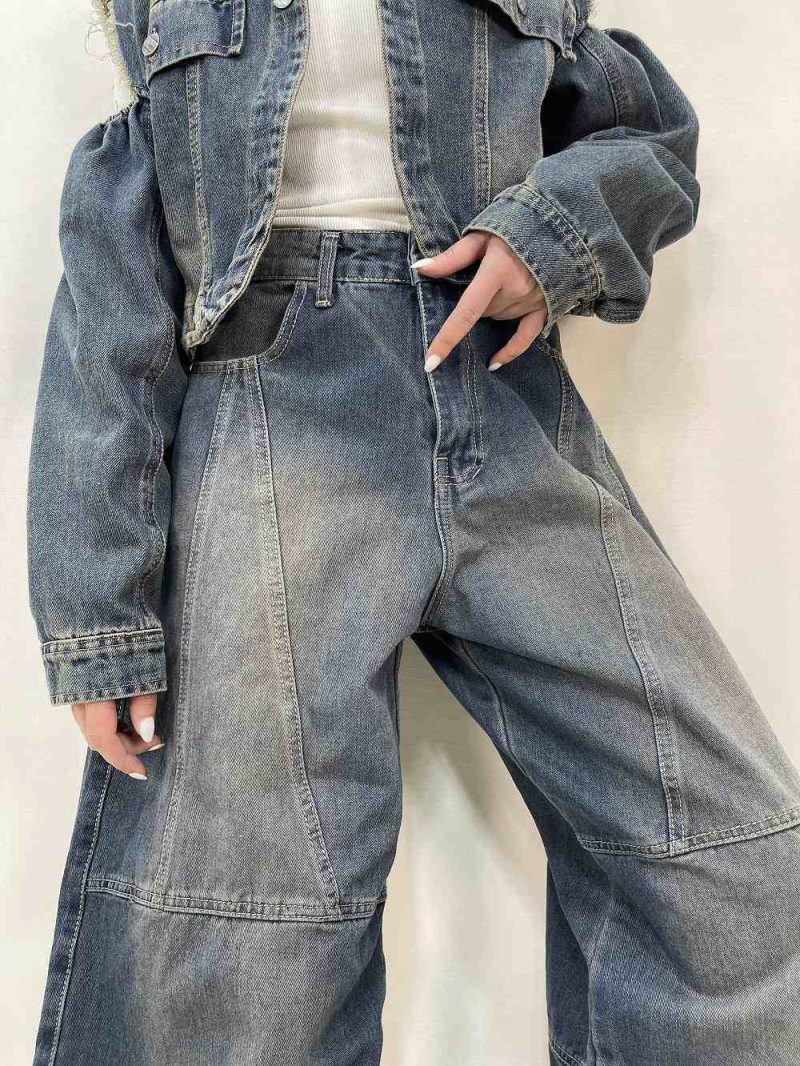 شلوار جین زنانه بالونی آبی تینت دار