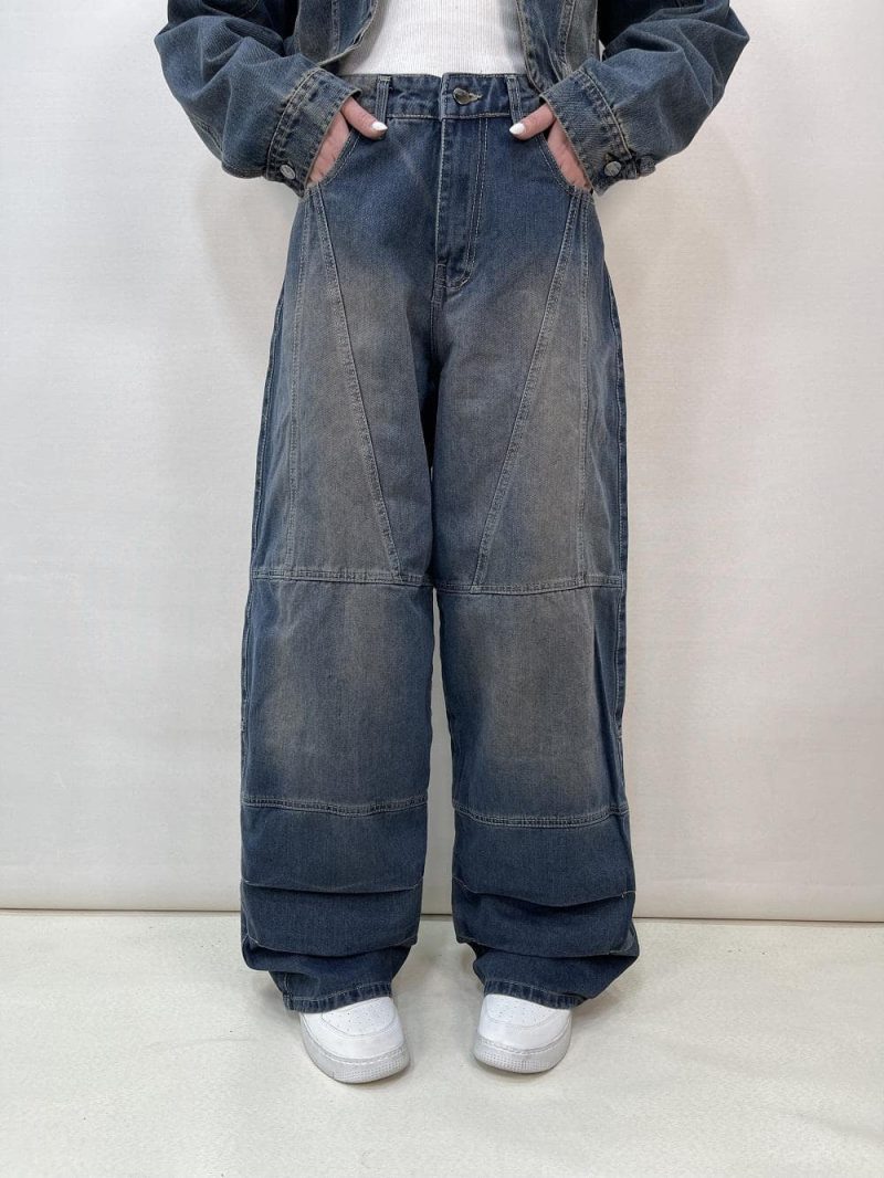 شلوار جین زنانه بالونی آبی تینت دار