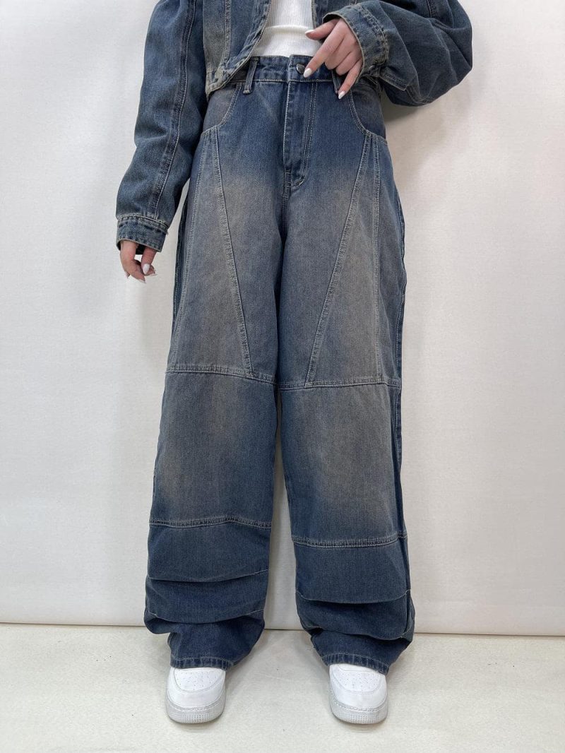 شلوار جین زنانه بالونی آبی تینت دار