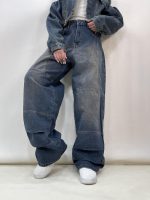 شلوار جین زنانه بالونی آبی تینت دار