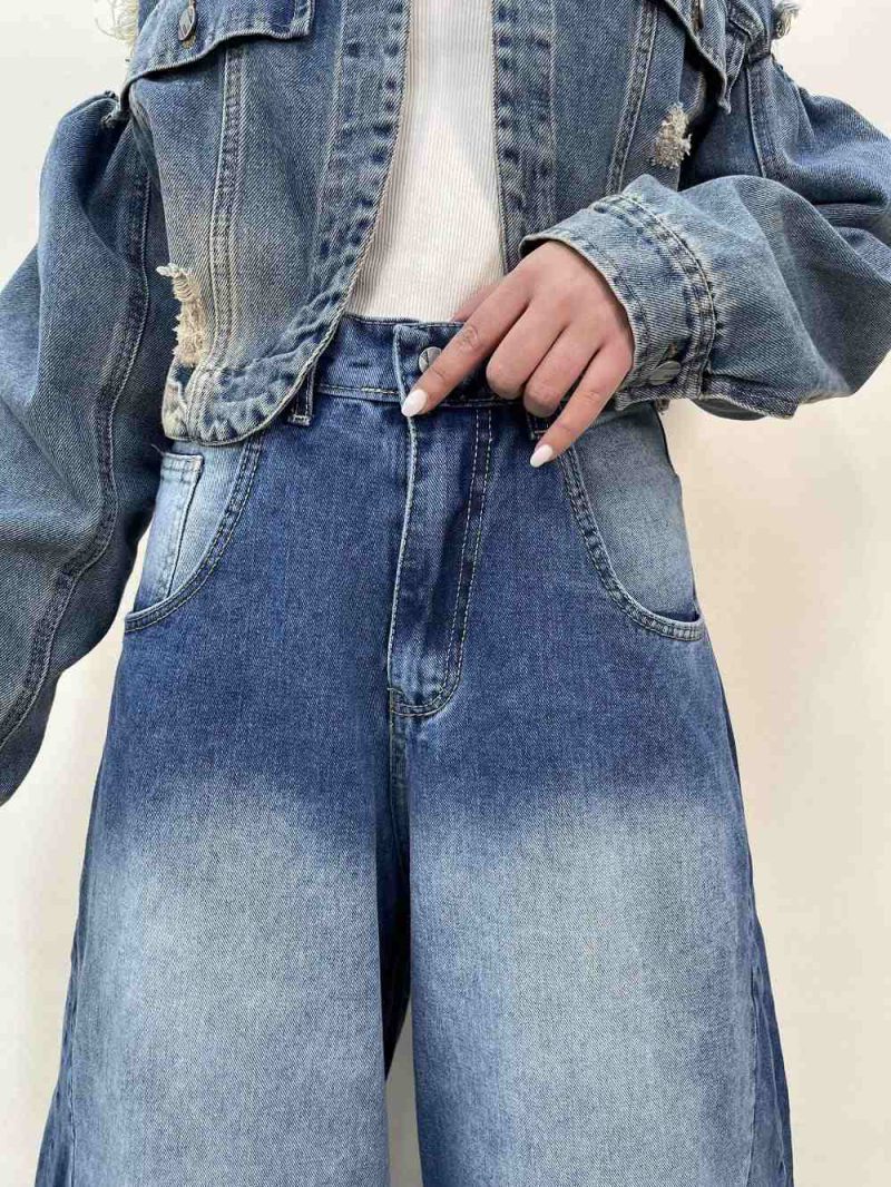 شلوار جین زنانه بالونی آبی