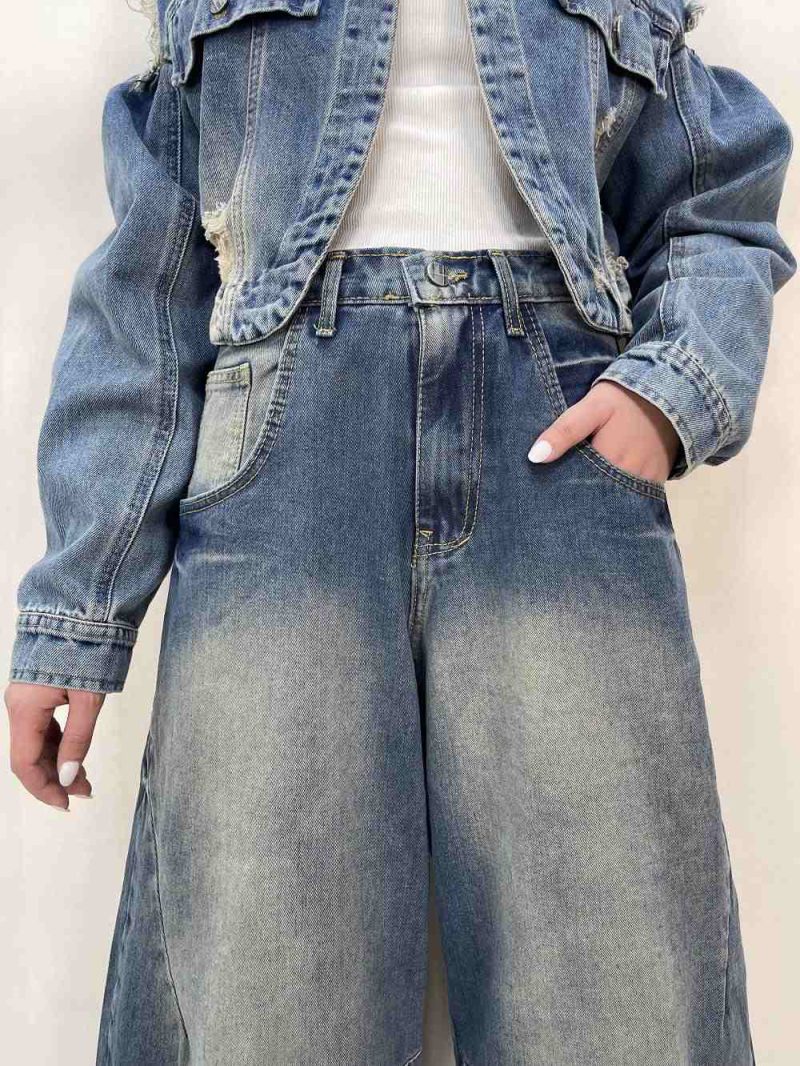 شلوار جین زنانه بالونی آبی