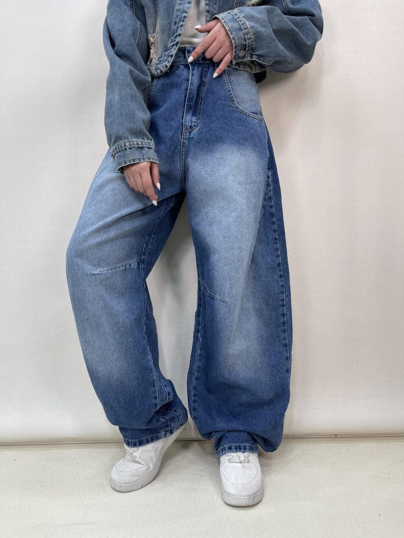 شلوار جین زنانه بالونی آبی