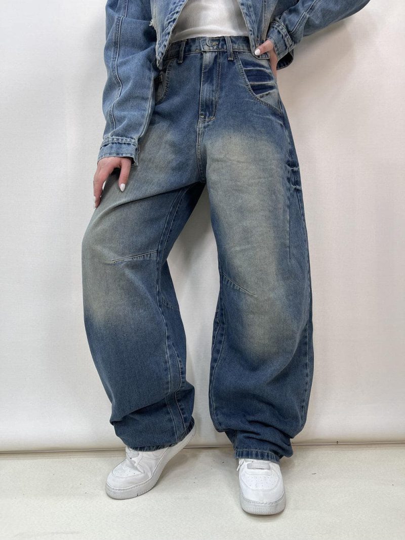 شلوار جین زنانه بالونی آبی