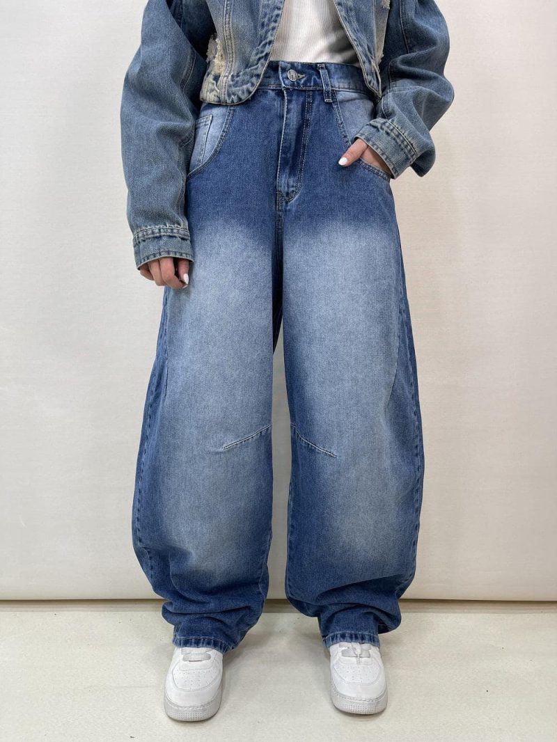 شلوار جین زنانه بالونی آبی