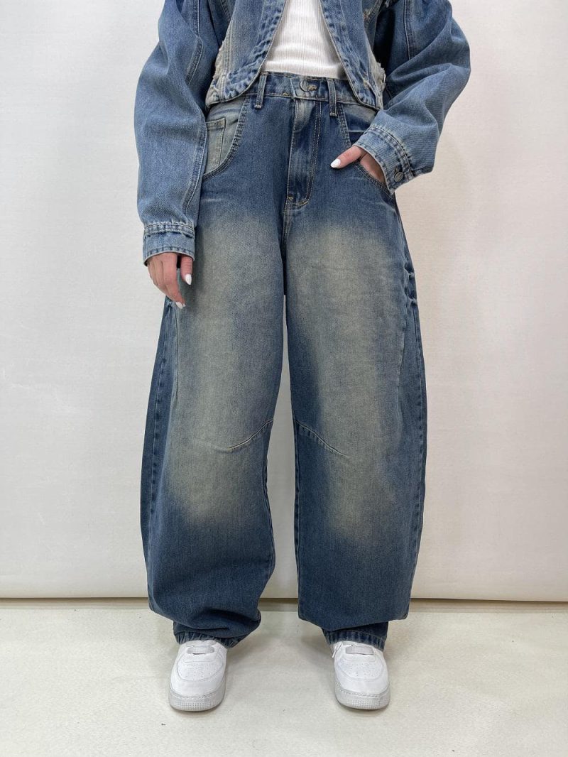 شلوار جین زنانه بالونی آبی