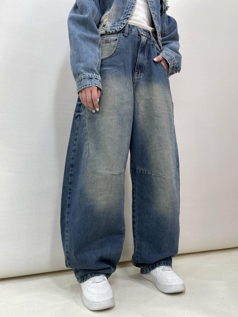 شلوار جین زنانه بالونی آبی