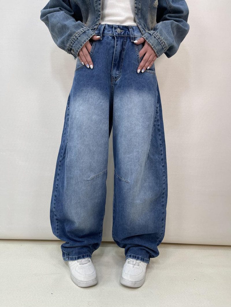 شلوار جین زنانه بالونی آبی