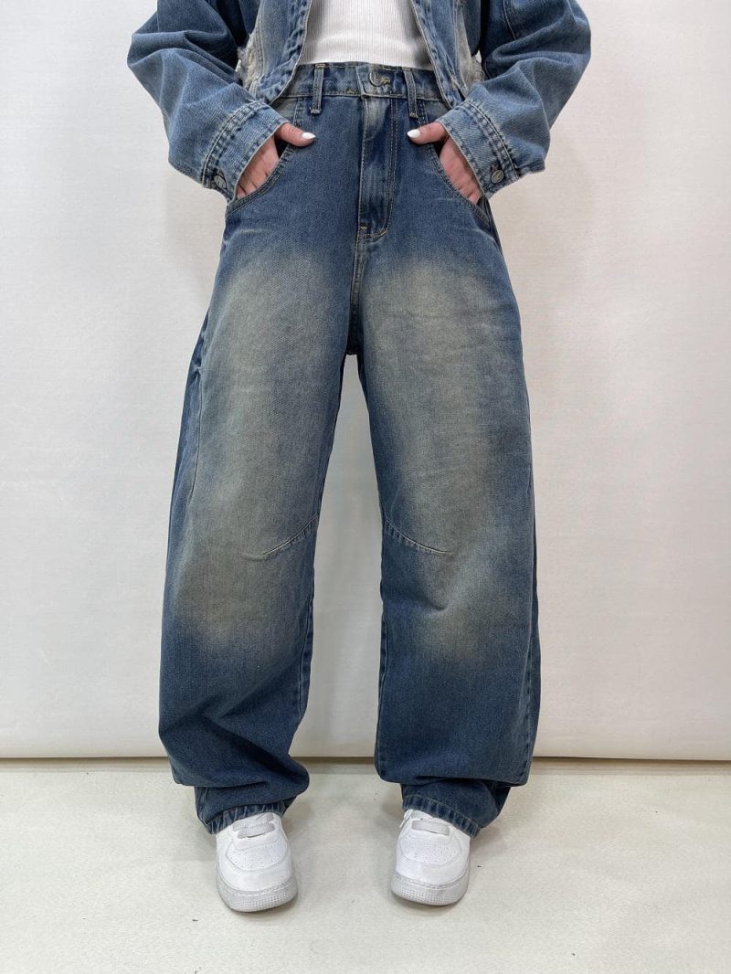 شلوار جین زنانه بالونی آبی