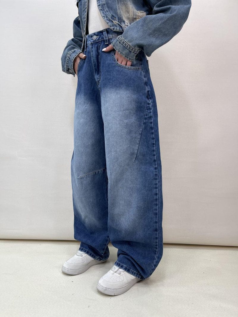 شلوار جین زنانه بالونی آبی