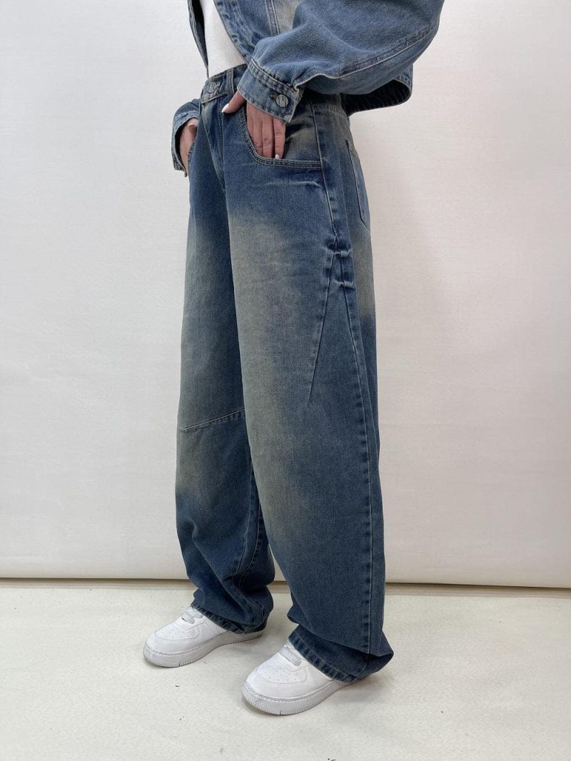 شلوار جین زنانه بالونی آبی