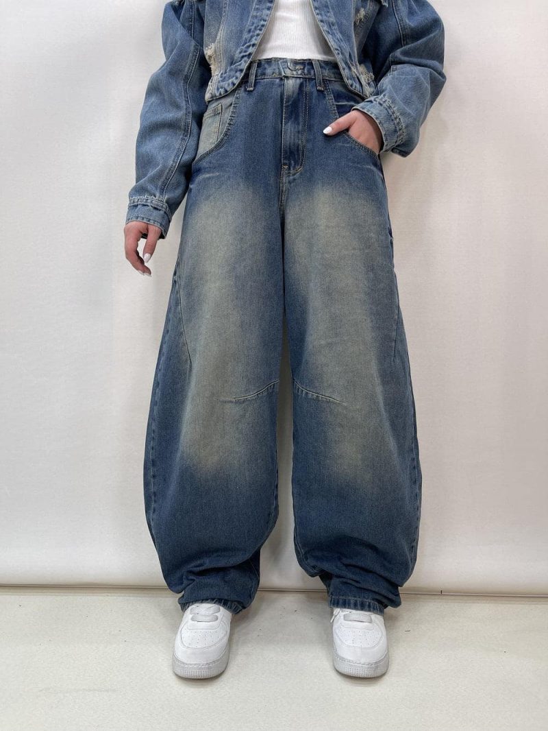 شلوار جین زنانه بالونی آبی