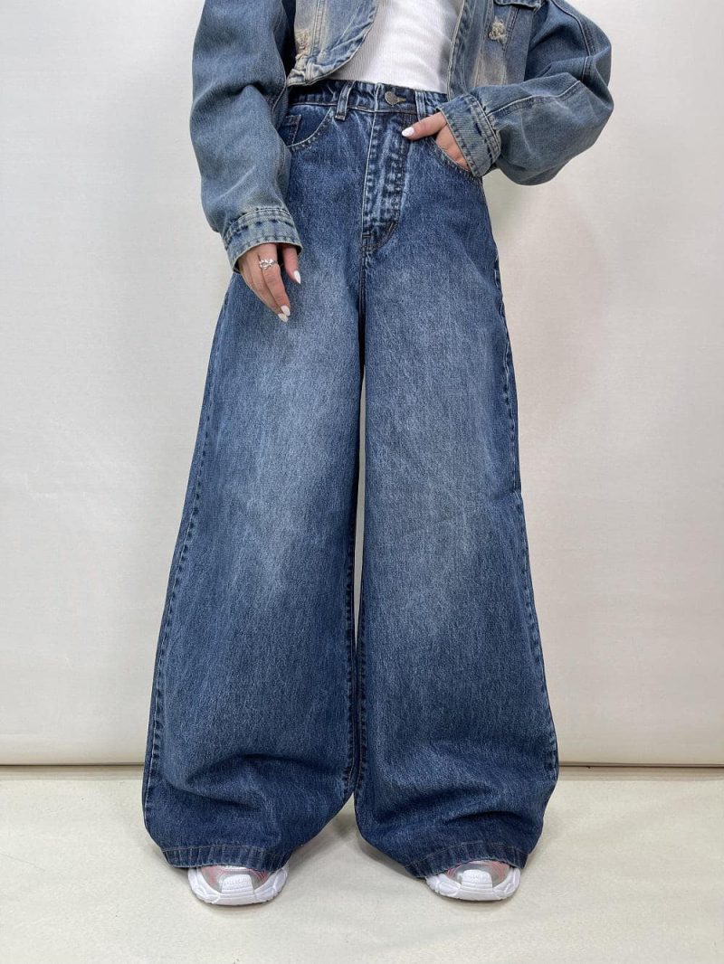 شلوار جین زنانه سوپر بگ آبی