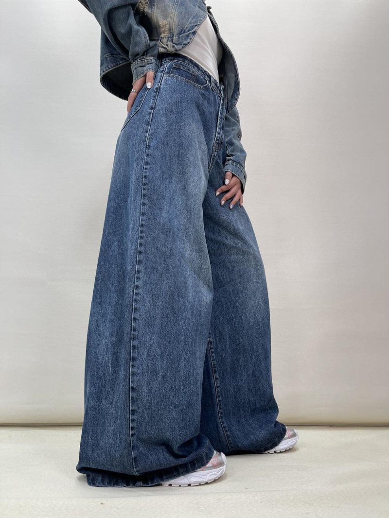 شلوار جین زنانه سوپر بگ آبی