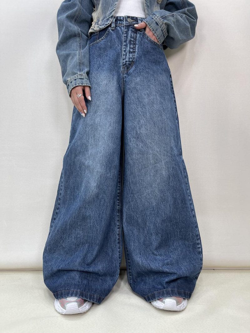 شلوار جین زنانه سوپر بگ آبی