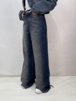 شلوار جین زنانه فول بگ شافل سرمه ای