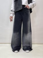 شلوار جین زنانه فول بگ شافل زغالی