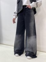 شلوار جین زنانه فول بگ شافل زغالی